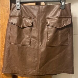 Brown Leather Skirt